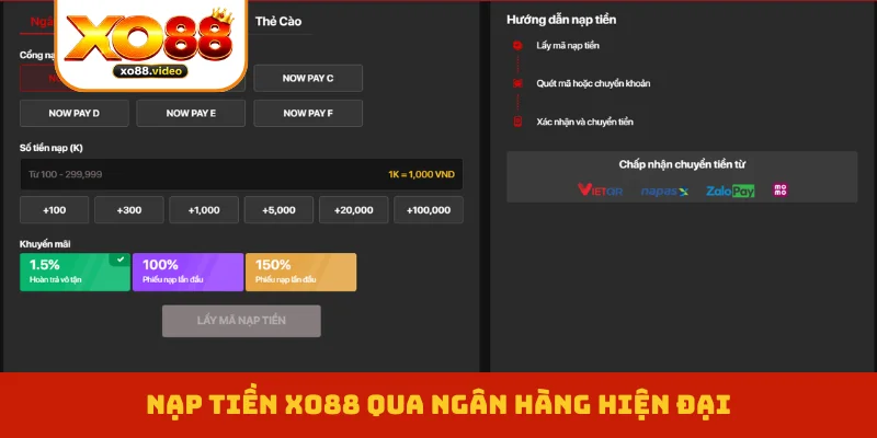 Nạp Tiền XO88 - Thanh Toán Nhanh Chóng, Cá Cược Hấp Dẫn